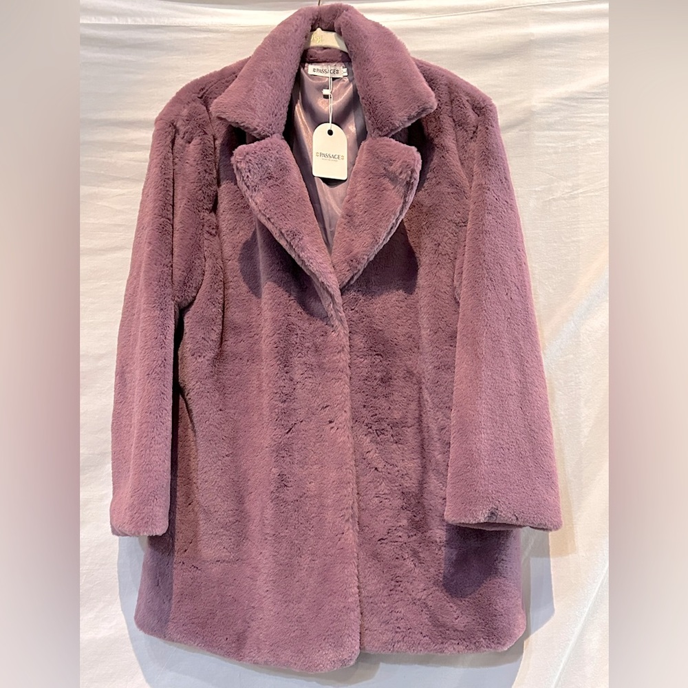 NWT - Passage Dusty Purple Faux fur Jacket With Matching Lining
